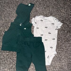 Carter's Green and Gray Kids Matching Set